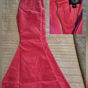 Women's Pink Flared Corduroy Pants Elizabeth Wilson Designs